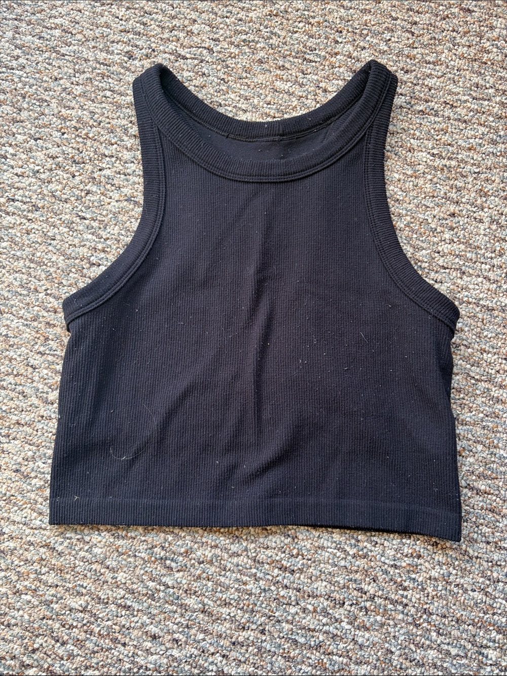 BuffBunny Black Ribbed Crop Tank
